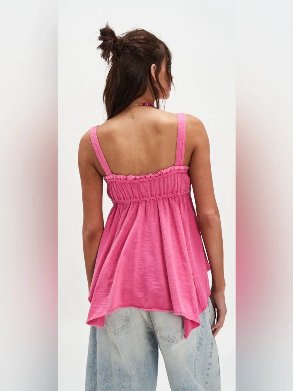 NWT Free People S Amaryllis Tank Top in Wild Orchid Pink NEW